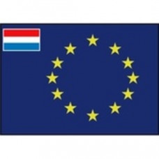 Raad van Europa vlag met kleine vlag Nederland in de hoek - prijs vanaf: 50 x 75 cm